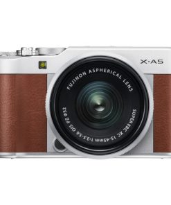 the silver FUJIFILM X-A5 Mirrorless Digital Camera from Fujifilmis a mirrorless camera that sports a 24.2MP APS-C CMOS sensor and an updated processor that is 1.5 times faster than previous models.