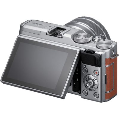 the silver FUJIFILM X-A5 Mirrorless Digital Camera from Fujifilmis a mirrorless camera that sports a 24.2MP APS-C CMOS sensor and an updated processor that is 1.5 times faster than previous models.